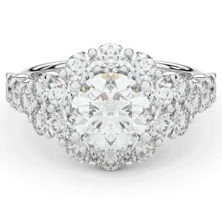 4.75CT.TW ROUND LAB DIAMOND HALO ENGAGEMENT RING - Nazarelle