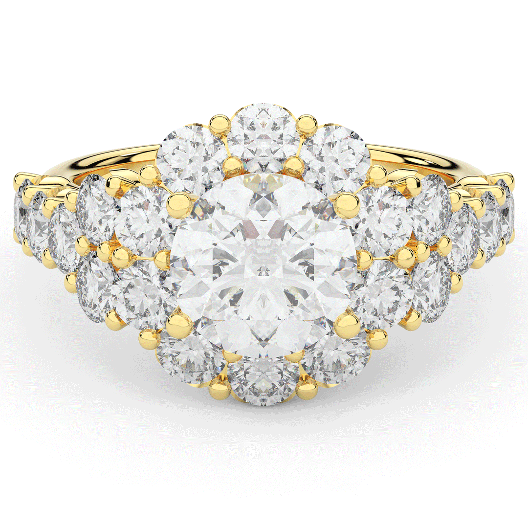 4.75CT.TW ROUND LAB DIAMOND HALO ENGAGEMENT RING - Nazarelle