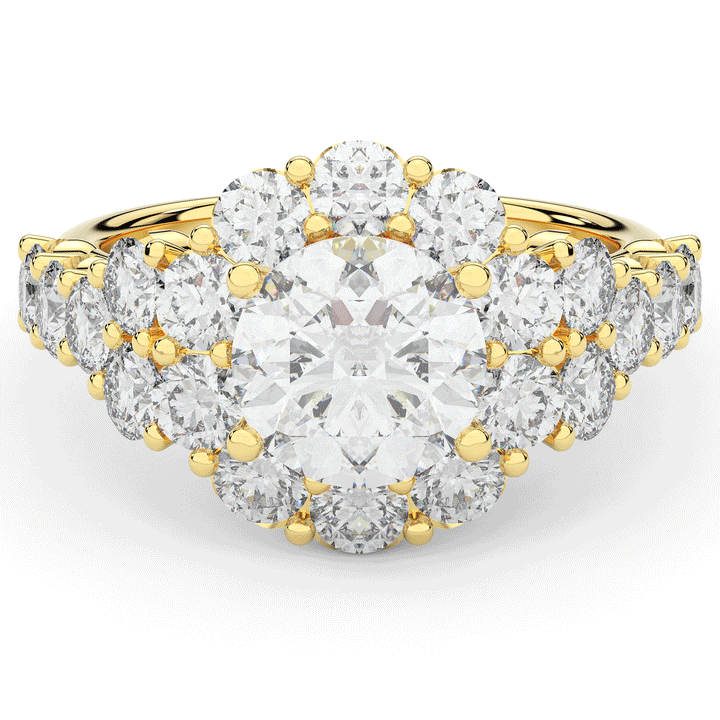 4.75CT.TW ROUND LAB DIAMOND HALO ENGAGEMENT RING - Nazarelle