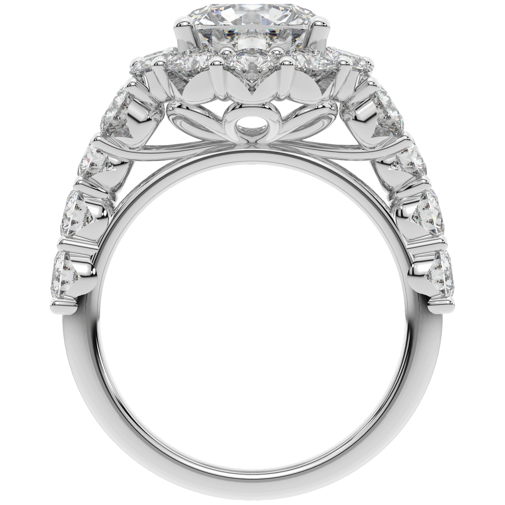 4.75CT.TW ROUND LAB DIAMOND HALO ENGAGEMENT RING - Nazarelle