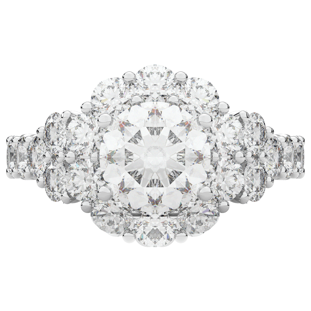 4.75CT.TW ROUND LAB DIAMOND HALO ENGAGEMENT RING - Nazarelle