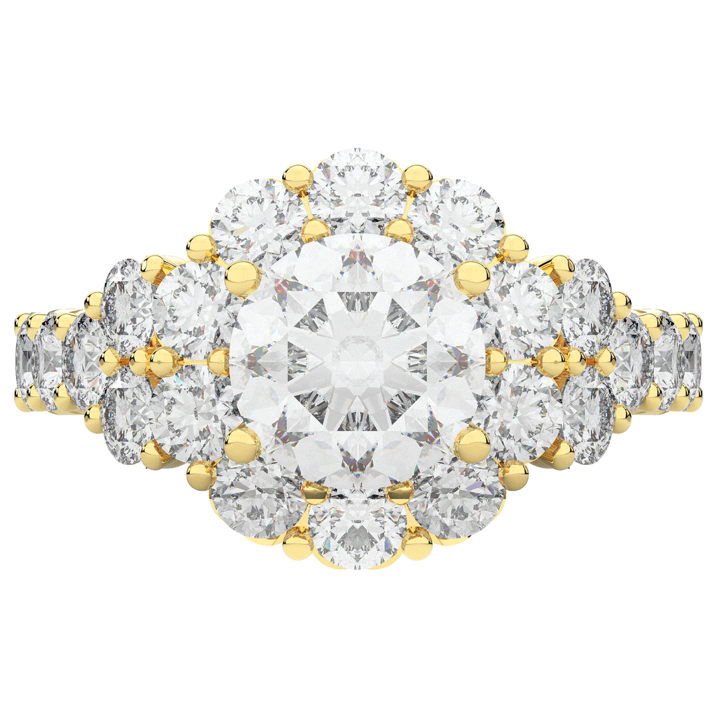 4.75CT.TW ROUND LAB DIAMOND HALO ENGAGEMENT RING - Nazarelle