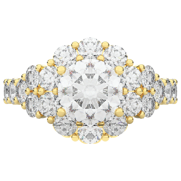 4.75CT.TW ROUND LAB DIAMOND HALO ENGAGEMENT RING - Nazarelle