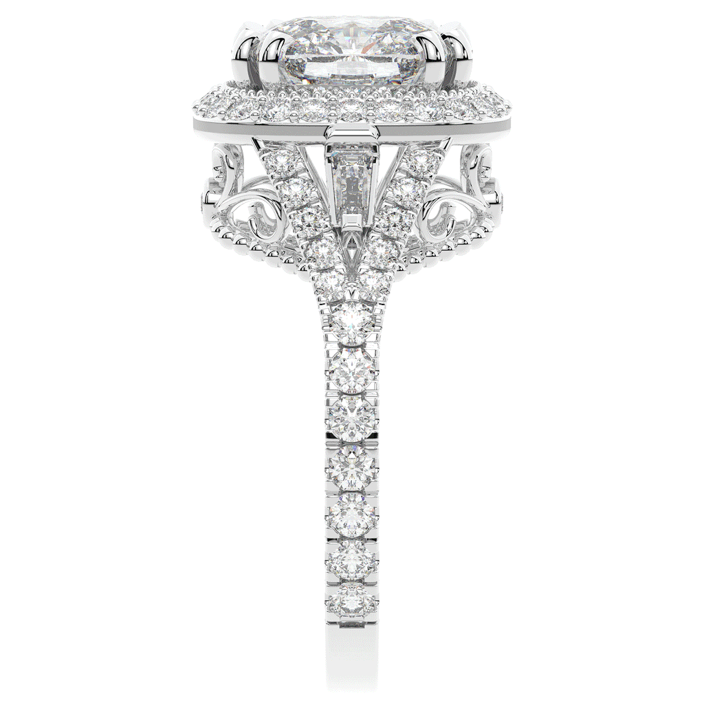 2.50CT.TW CUSHION LAB DIAMOND HALO ENGAGEMENT RING - Nazarelle