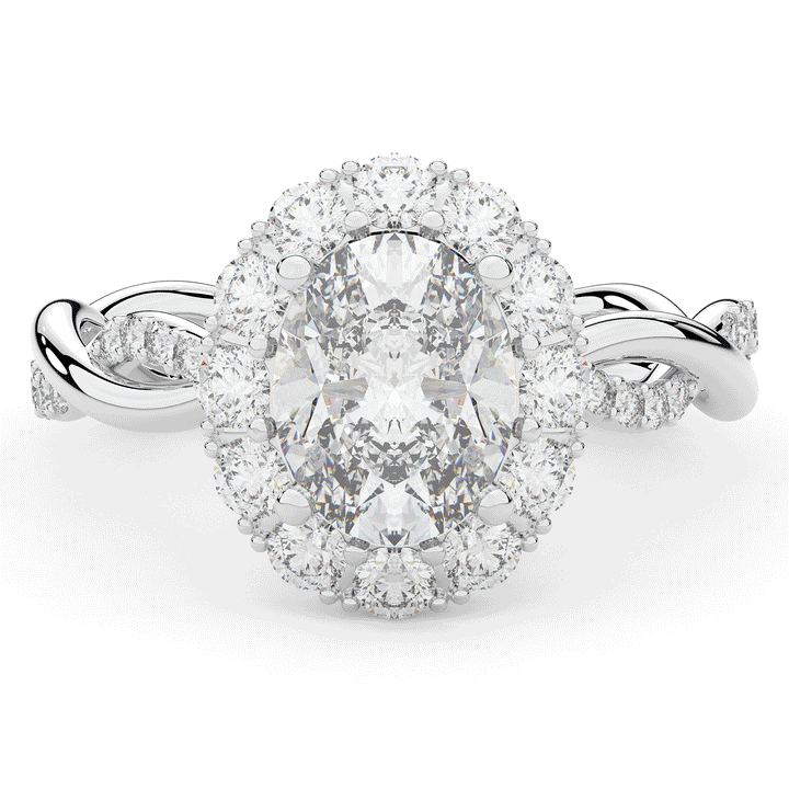 2.70CT.TW OVAL LAB DIAMOND HALO ENGAGEMENT RING - Nazarelle