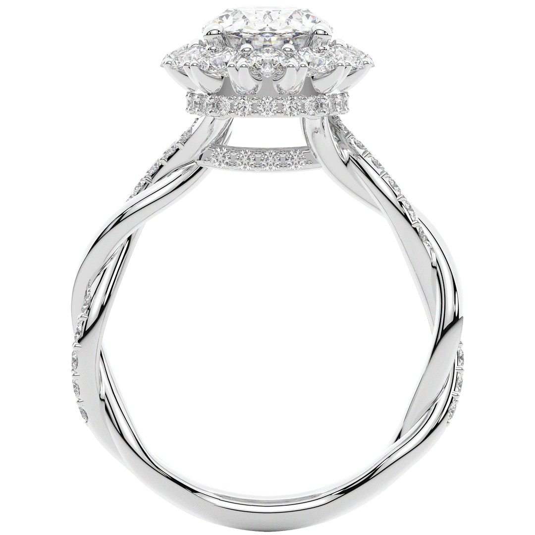 2.70CT.TW OVAL LAB DIAMOND HALO ENGAGEMENT RING - Nazarelle