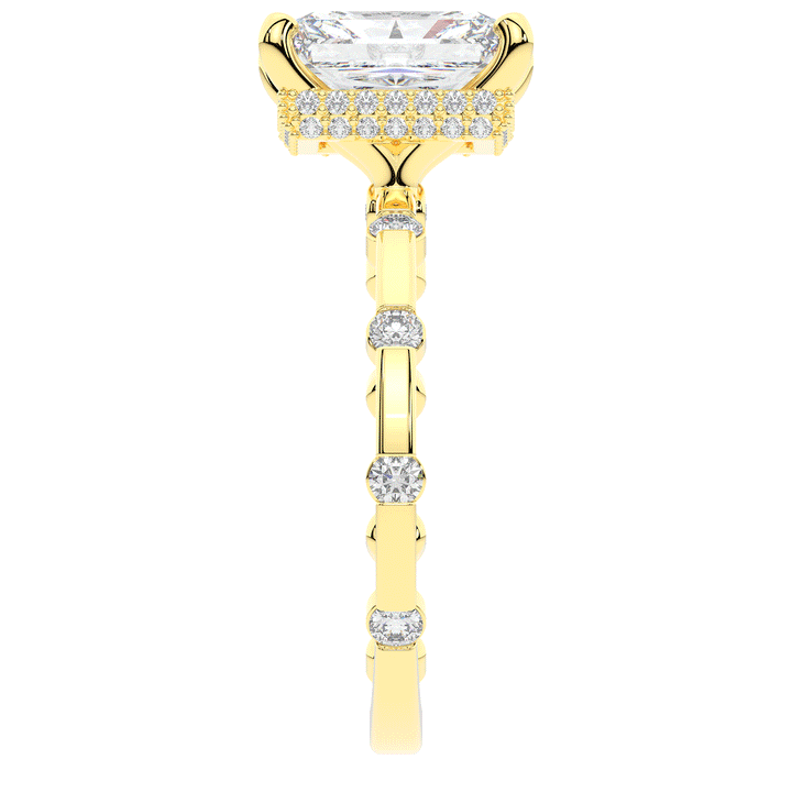 2.60CT.TW RADIANT LAB DIAMOND UNDERHALO SOLITAIRE ENGAGEMENT RING - Nazarelle