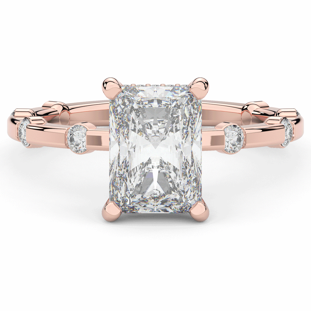 2.60CT.TW RADIANT LAB DIAMOND UNDERHALO SOLITAIRE ENGAGEMENT RING - Nazarelle