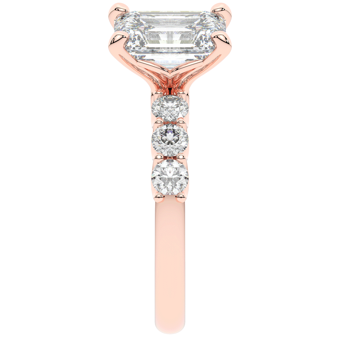 2.60CT.TW EMERALD CUT LAB DIAMOND SOLITAIRE ENGAGEMENT RING - Nazarelle