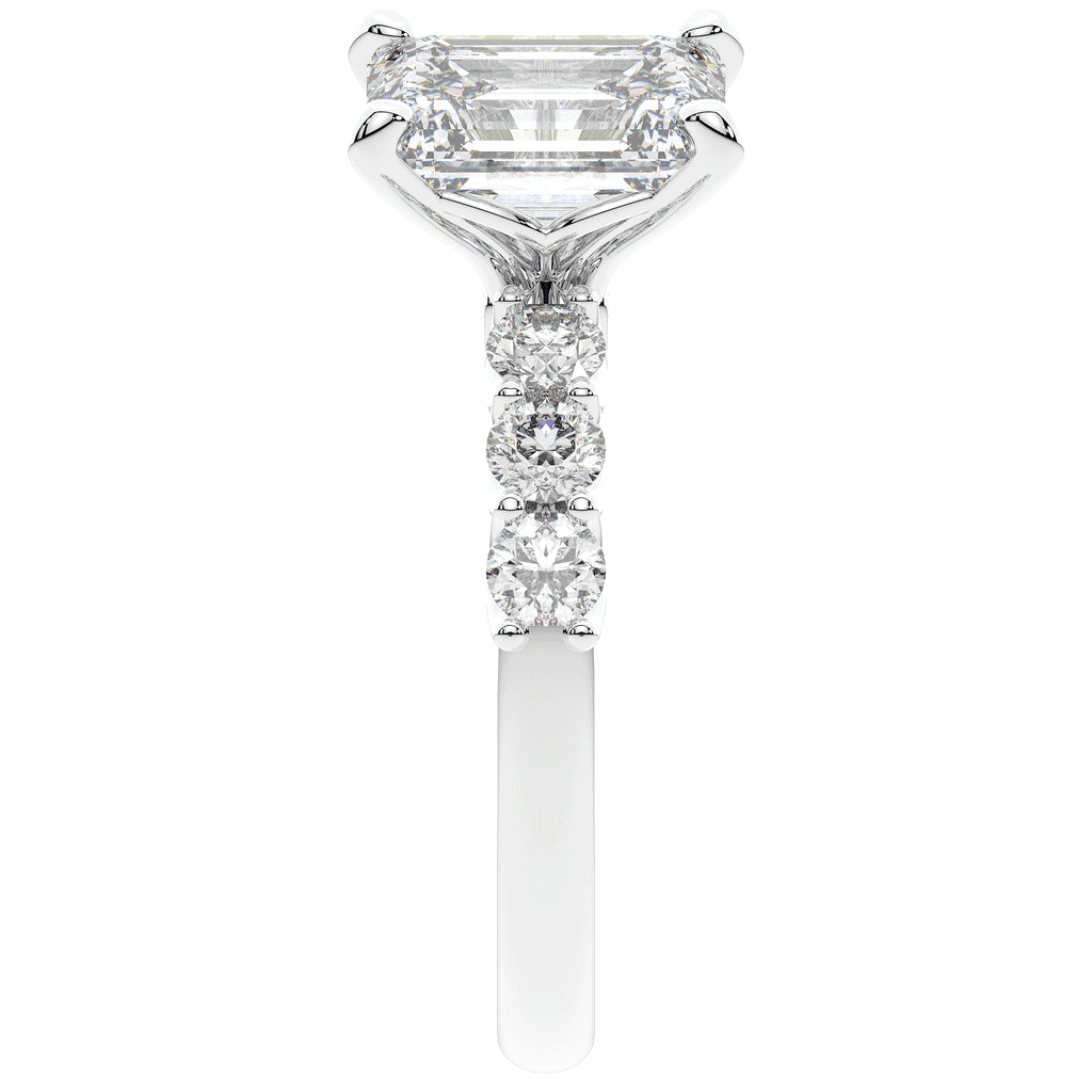 2.60CT.TW EMERALD CUT LAB DIAMOND SOLITAIRE ENGAGEMENT RING - Nazarelle