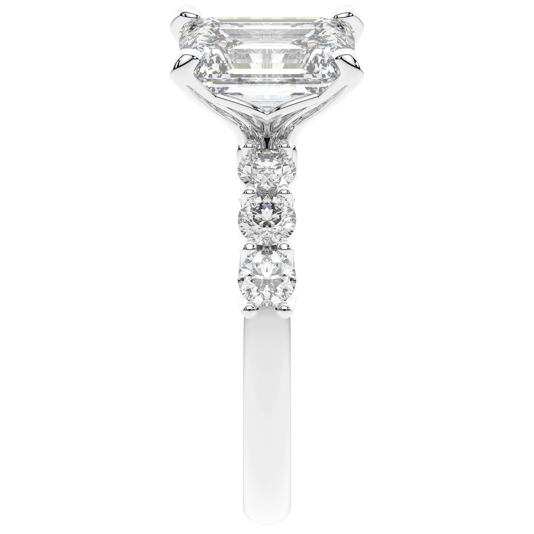 2.60CT.TW EMERALD CUT LAB DIAMOND SOLITAIRE ENGAGEMENT RING - Nazarelle