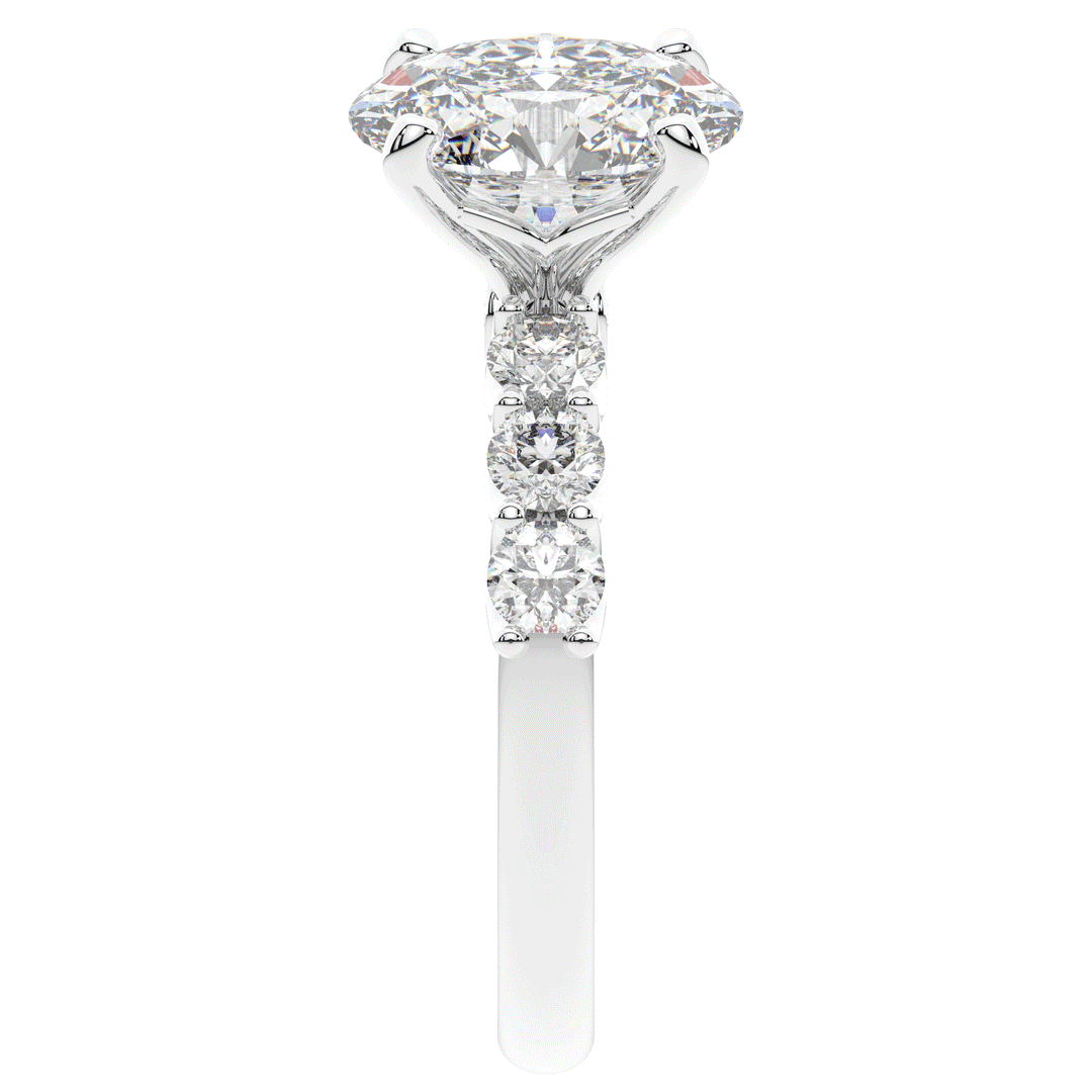 2.60CT.TW OVAL LAB DIAMOND SOLITAIRE ENGAGMENT RING - Nazarelle