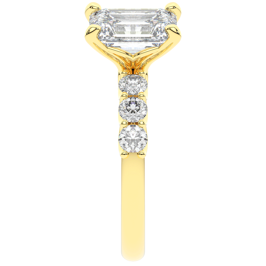 2.60CT.TW EMERALD CUT LAB DIAMOND SOLITAIRE ENGAGEMENT RING - Nazarelle