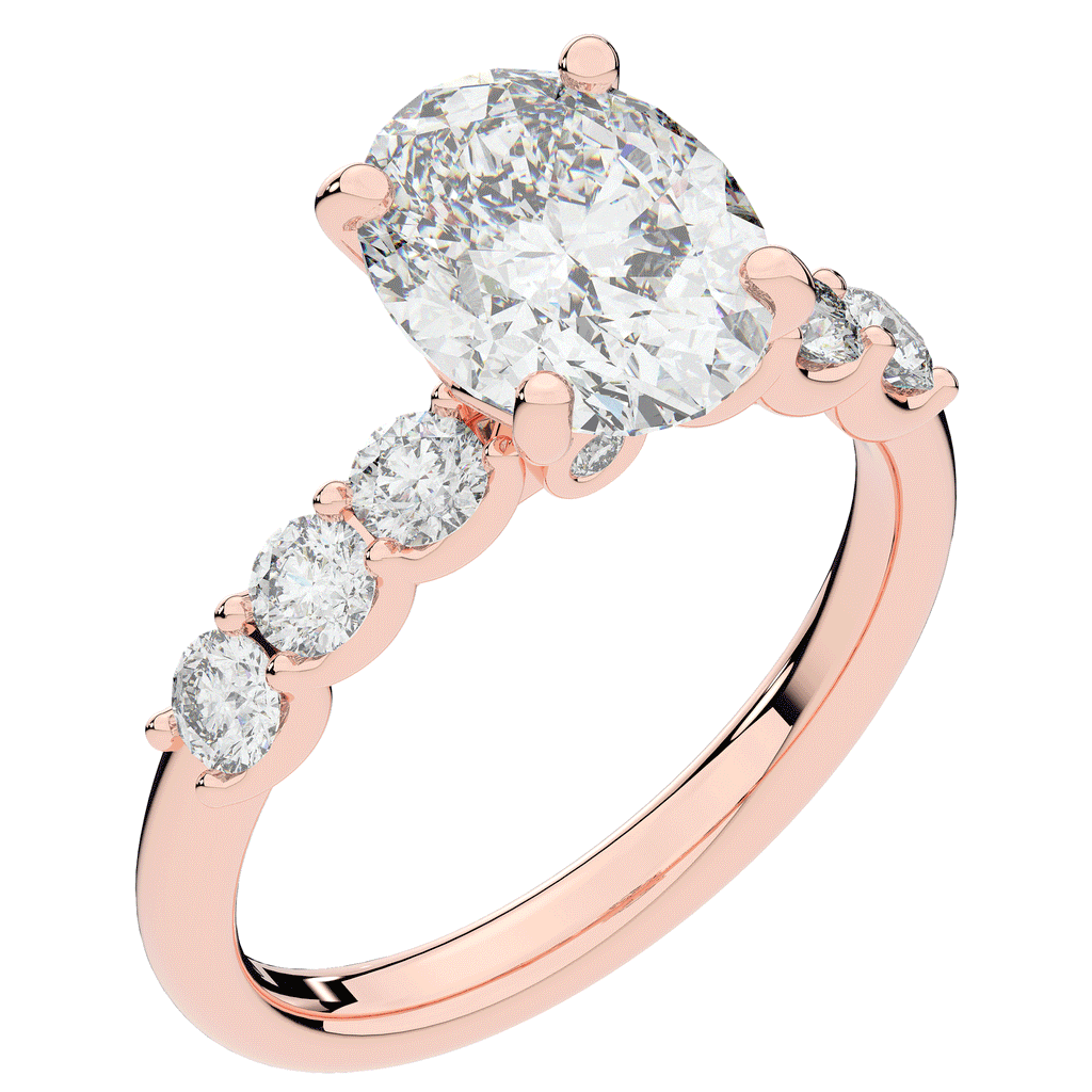 2.60CT.TW OVAL LAB DIAMOND SOLITAIRE ENGAGMENT RING - Nazarelle