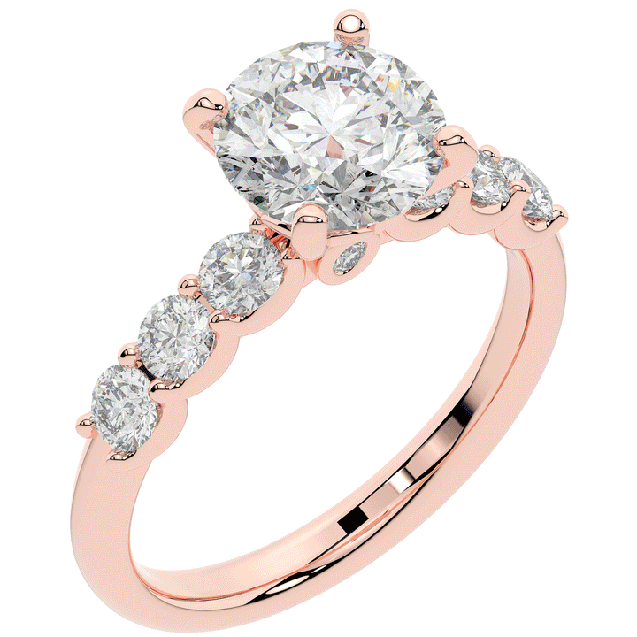 2.60CT.TW ROUND LAB DIAMOND SOLITAIRE ENGAGEMENT RING - Nazarelle