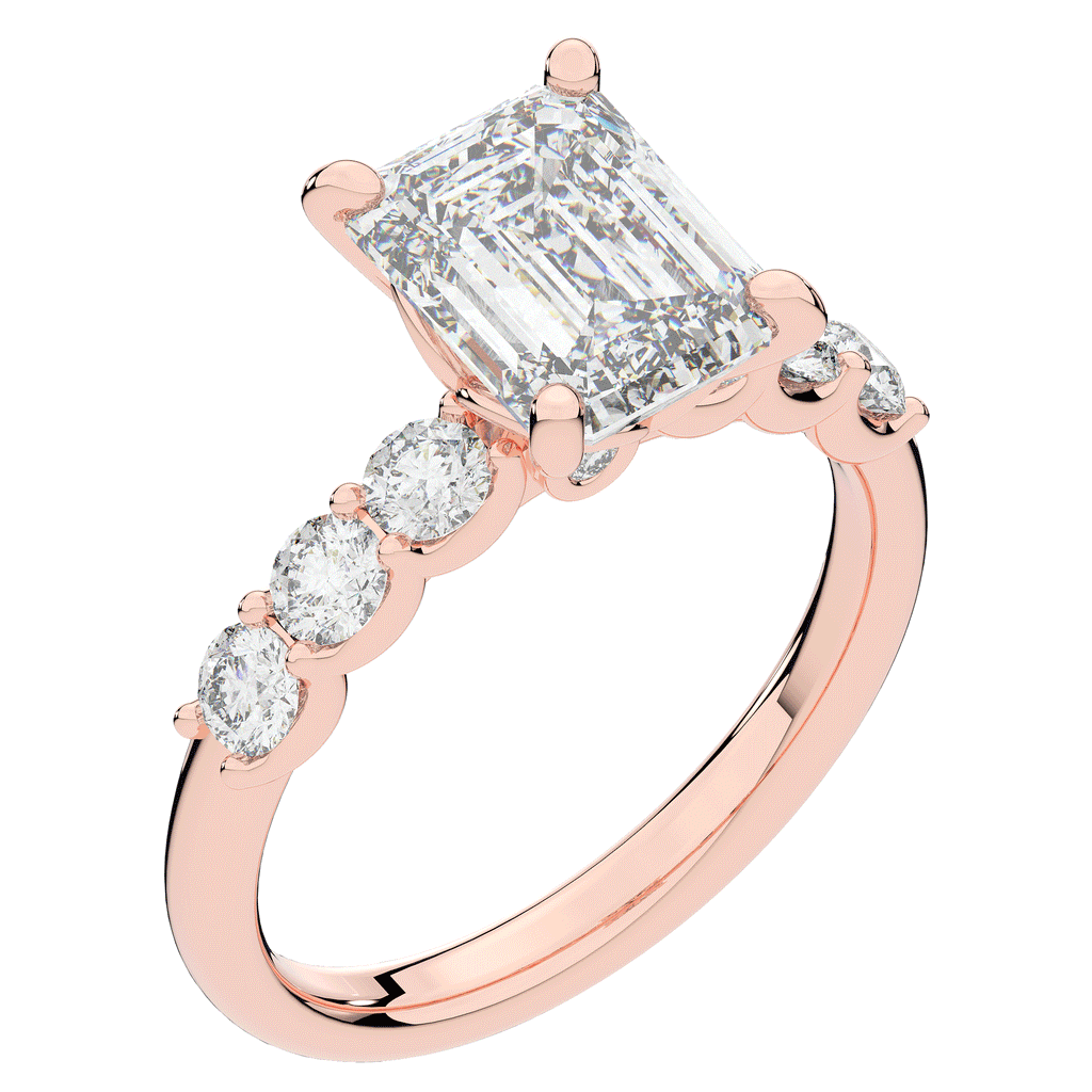 2.60CT.TW EMERALD CUT LAB DIAMOND SOLITAIRE ENGAGEMENT RING - Nazarelle