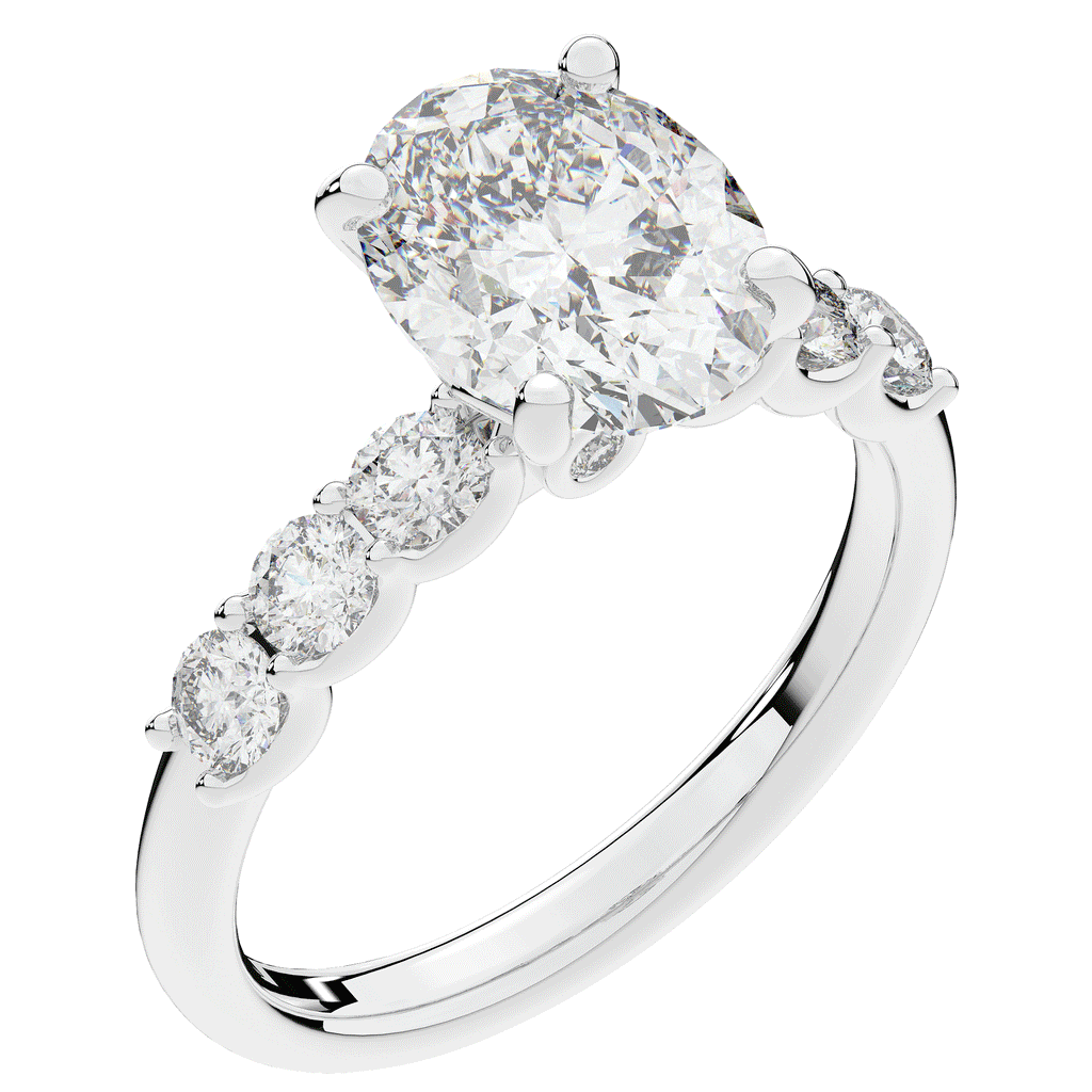 2.60CT.TW OVAL LAB DIAMOND SOLITAIRE ENGAGMENT RING - Nazarelle