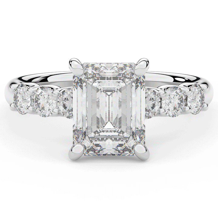 2.60CT.TW EMERALD CUT LAB DIAMOND SOLITAIRE ENGAGEMENT RING - Nazarelle