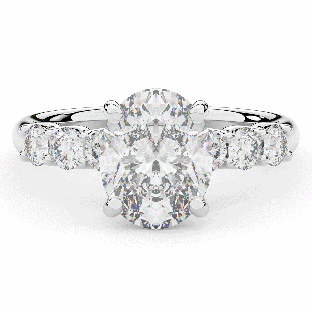 2.60CT.TW OVAL LAB DIAMOND SOLITAIRE ENGAGMENT RING - Nazarelle