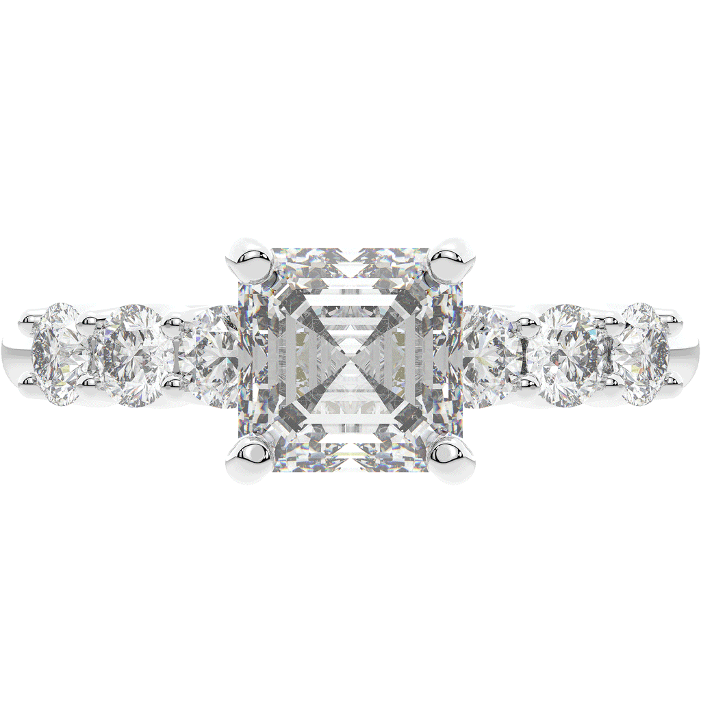 2.60CT.TW ASSCHER LAB DIAMOND SOLITAIRE ENGAGEMENT RING - Nazarelle