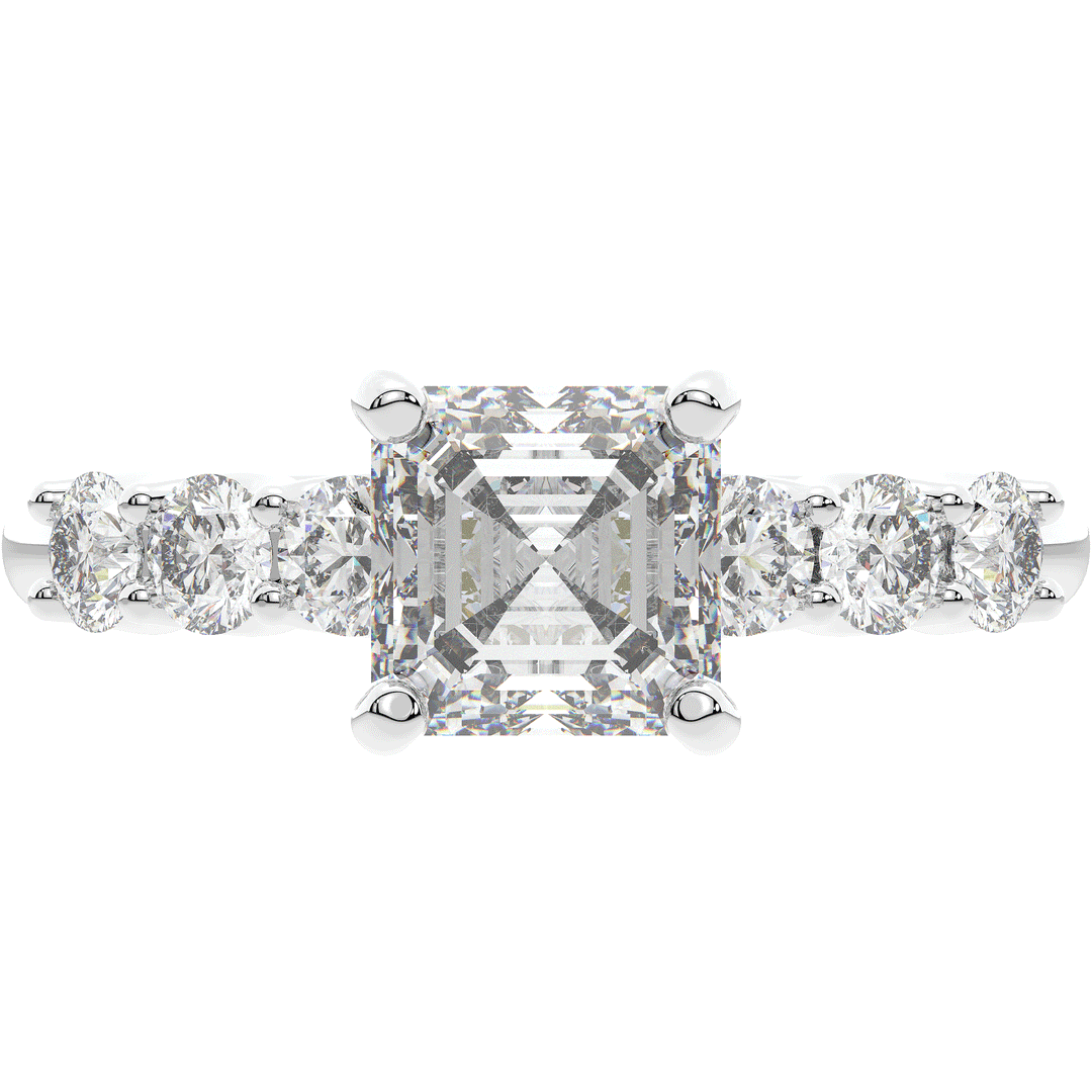 2.60CT.TW ASSCHER LAB DIAMOND SOLITAIRE ENGAGEMENT RING - Nazarelle