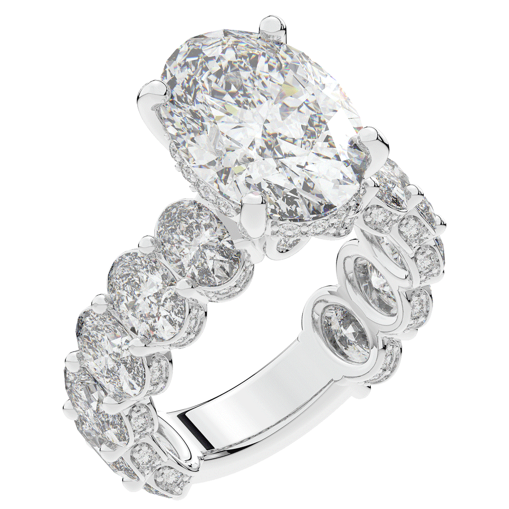 10.90CT.TW OVAL LAB DIAMOND SOLITAIRE ENGAGEMENT RING - Nazarelle