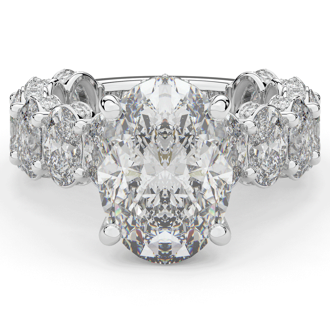 10.90CT.TW OVAL LAB DIAMOND SOLITAIRE ENGAGEMENT RING - Nazarelle