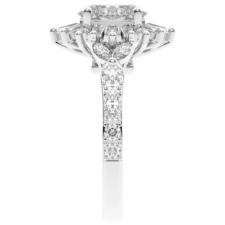 3.10CT.TW OVAL LAB DIAMOND HALO ENGAGEMENT RING - Nazarelle