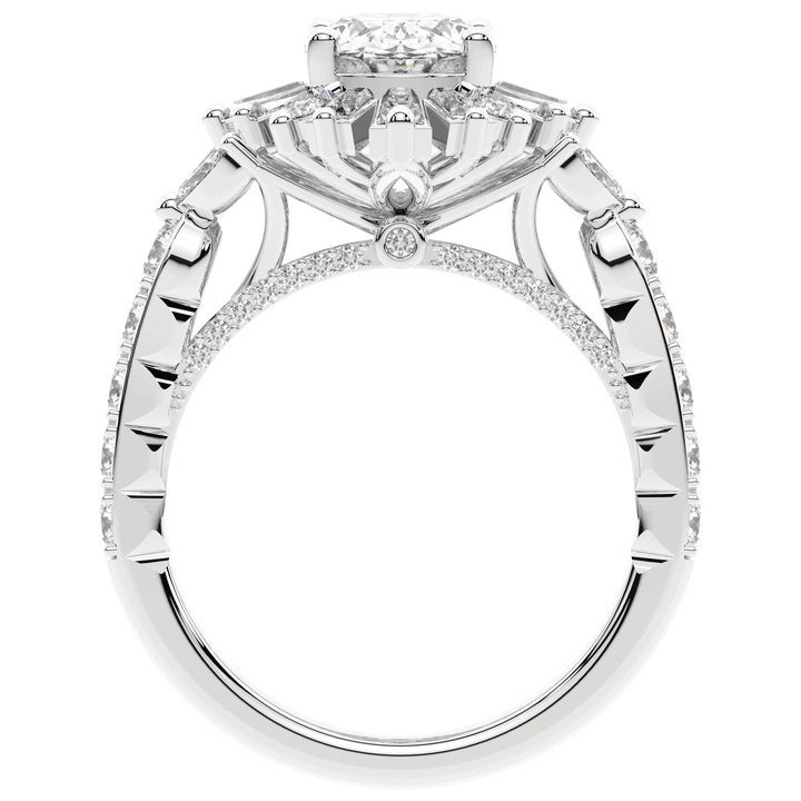 3.10CT.TW OVAL LAB DIAMOND HALO ENGAGEMENT RING - Nazarelle