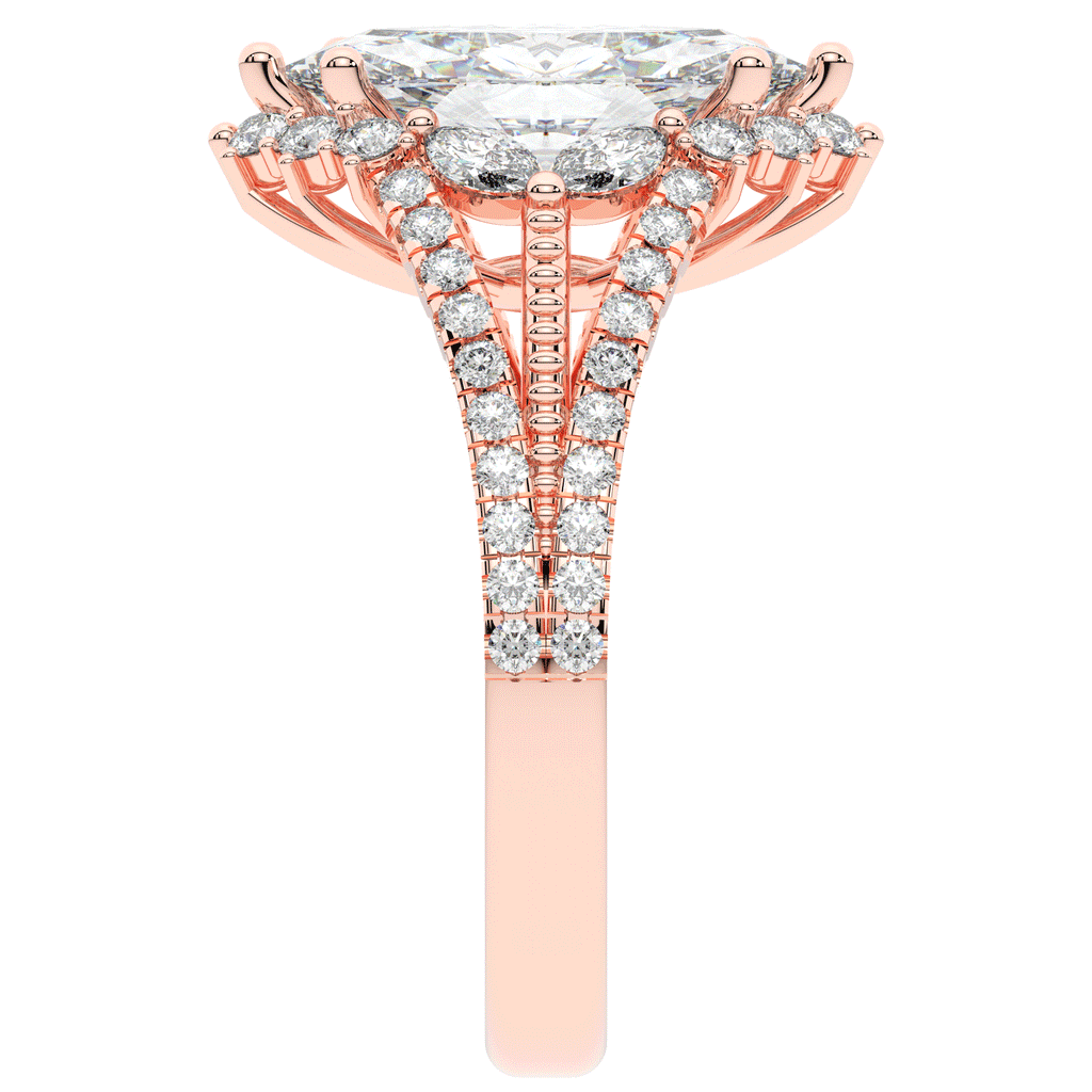 2.70CT.TW MARQUISE LAB DIAMOND HALO ENGAGEMENT RING - Nazarelle