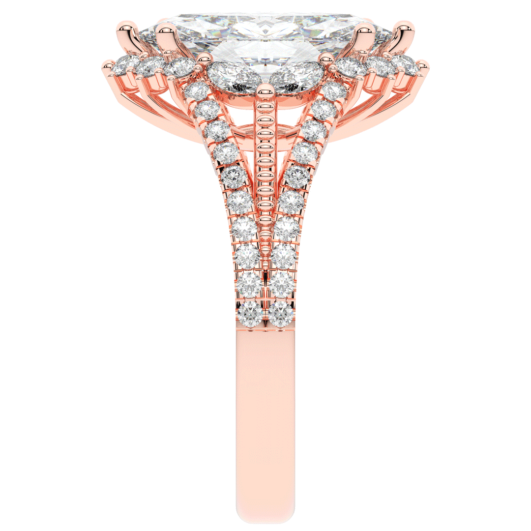 2.70CT.TW MARQUISE LAB DIAMOND HALO ENGAGEMENT RING - Nazarelle