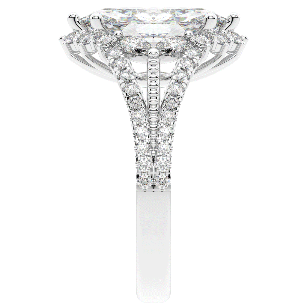 2.70CT.TW MARQUISE LAB DIAMOND HALO ENGAGEMENT RING - Nazarelle