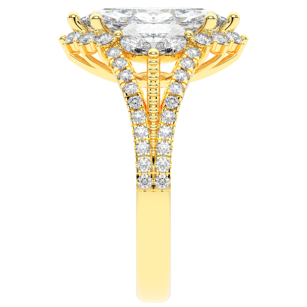 2.70CT.TW MARQUISE LAB DIAMOND HALO ENGAGEMENT RING - Nazarelle