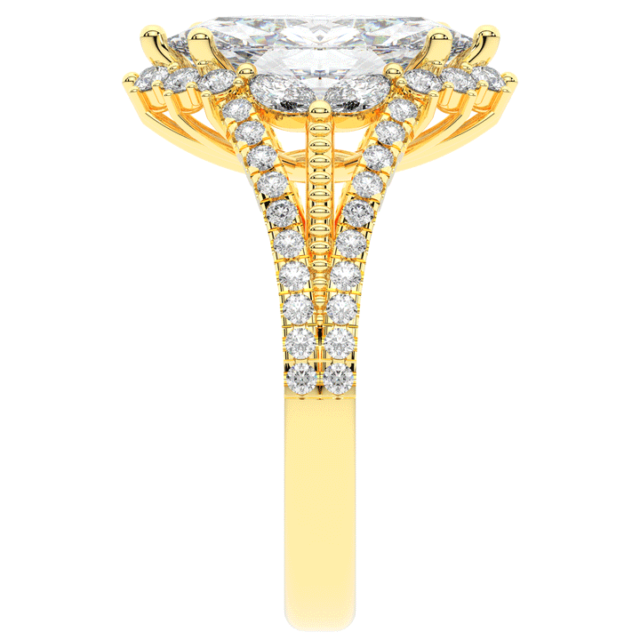 2.70CT.TW MARQUISE LAB DIAMOND HALO ENGAGEMENT RING - Nazarelle