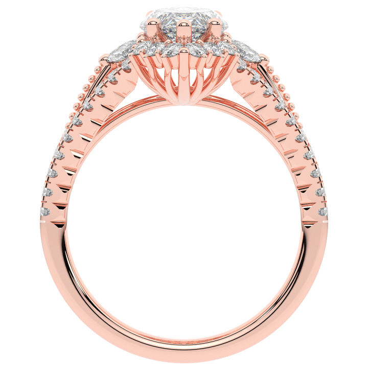 2.70CT.TW MARQUISE LAB DIAMOND HALO ENGAGEMENT RING - Nazarelle