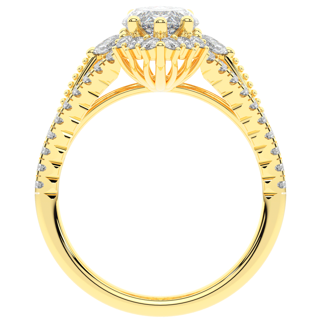 2.70CT.TW MARQUISE LAB DIAMOND HALO ENGAGEMENT RING - Nazarelle