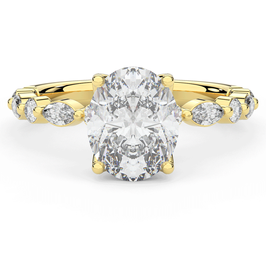 3.10CT.TW OVAL LAB DIAMOND SOLITAIRE ENGAGEMENT RING - Nazarelle