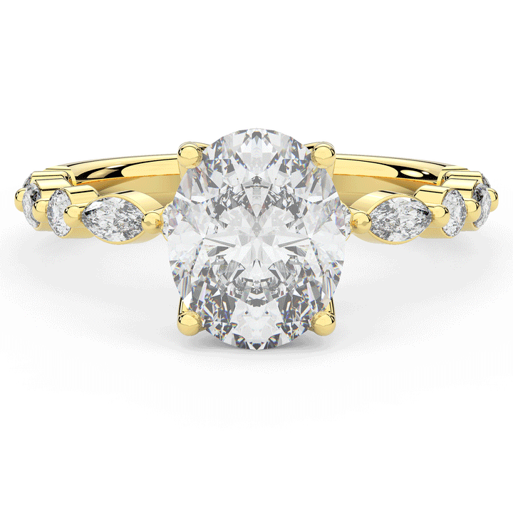 3.10CT.TW OVAL LAB DIAMOND SOLITAIRE ENGAGEMENT RING - Nazarelle