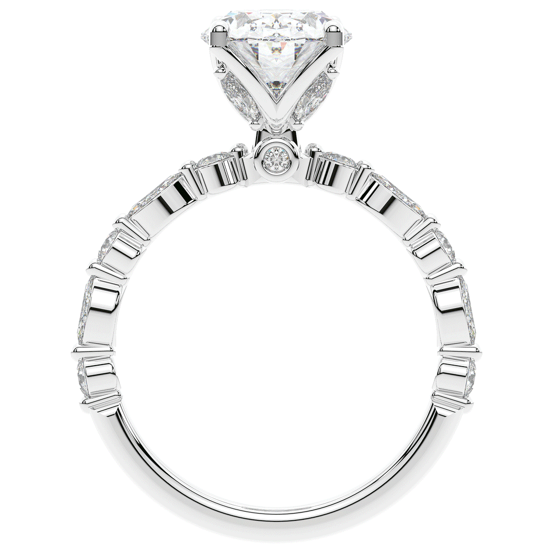 3.10CT.TW OVAL LAB DIAMOND SOLITAIRE ENGAGEMENT RING - Nazarelle