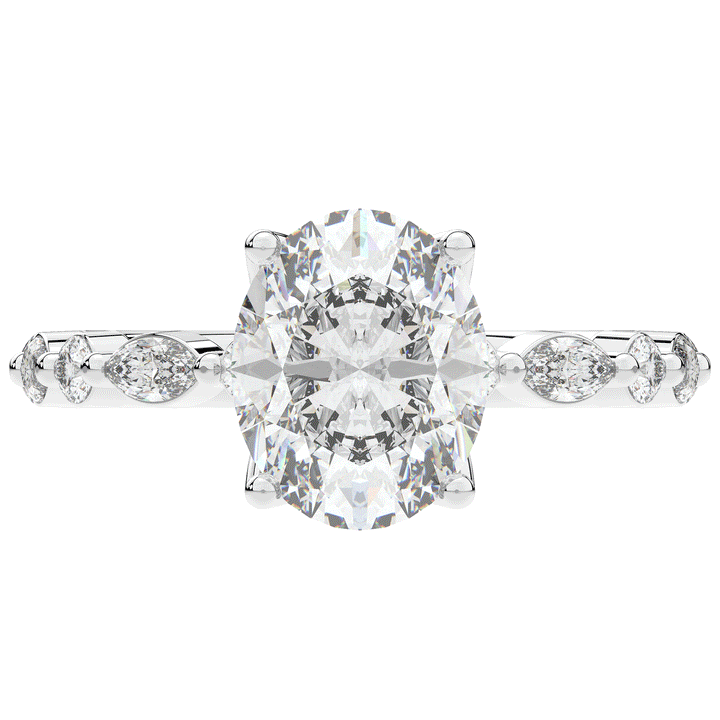 3.10CT.TW OVAL LAB DIAMOND SOLITAIRE ENGAGEMENT RING - Nazarelle