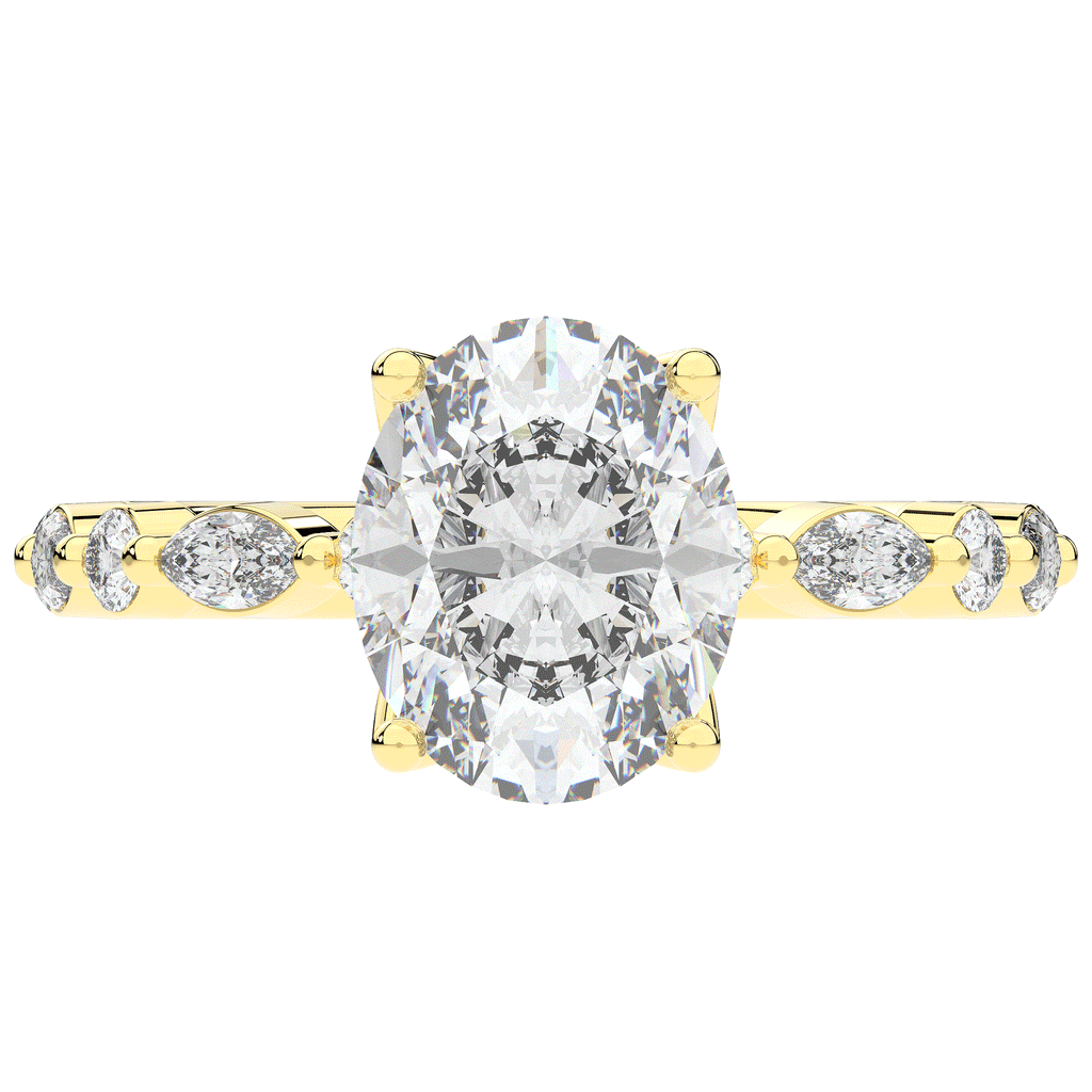 3.10CT.TW OVAL LAB DIAMOND SOLITAIRE ENGAGEMENT RING - Nazarelle