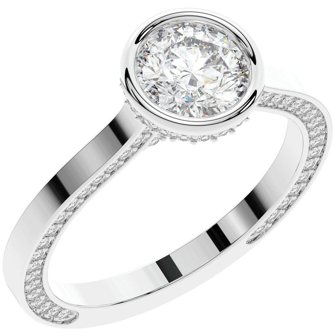 1.40CT.TW ROUND LAB DIAMOND SOLITAIRE ENGAGEMENT RING - Nazarelle