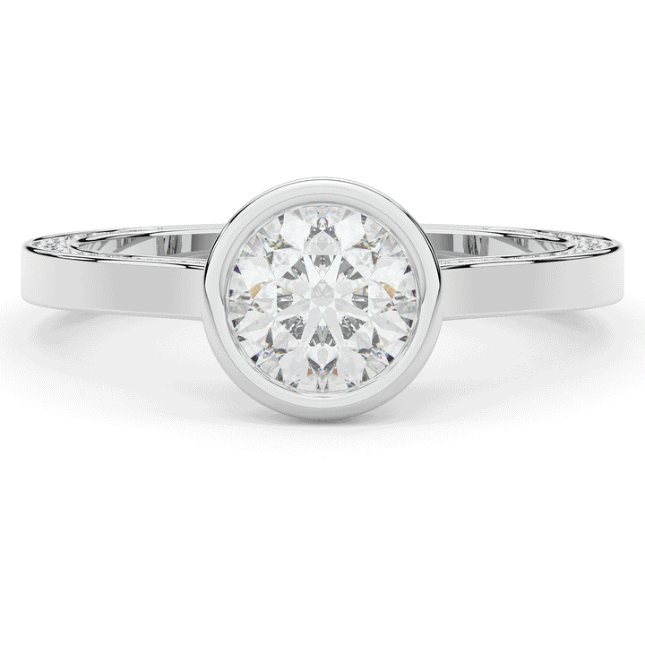 1.40CT.TW ROUND LAB DIAMOND SOLITAIRE ENGAGEMENT RING - Nazarelle