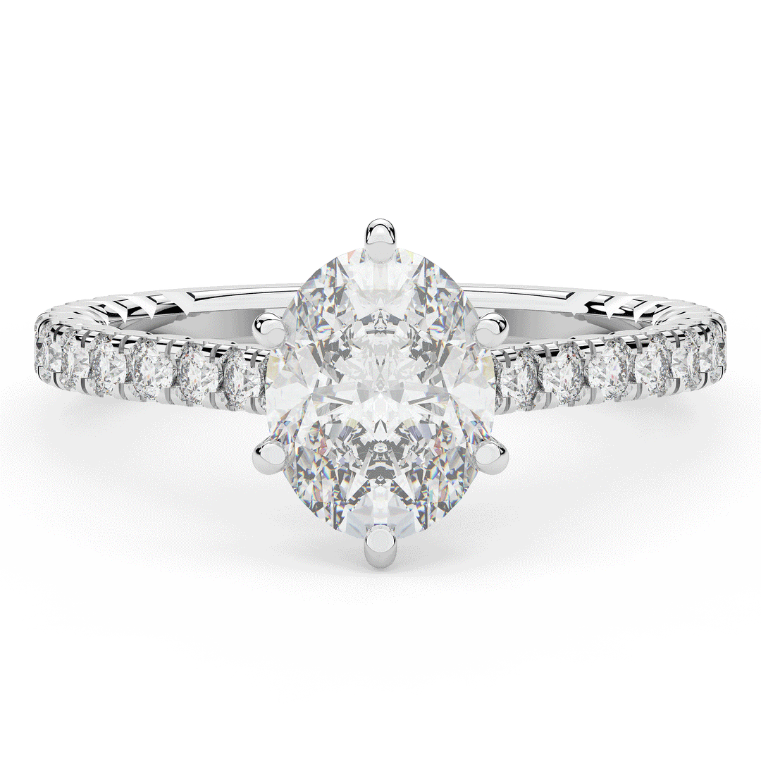 2.00CT.TW OVAL LAB DIAMOND SOLITAIRE ENGAGEMENT RING - Nazarelle