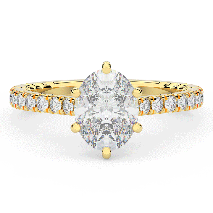 2.00CT.TW OVAL LAB DIAMOND SOLITAIRE ENGAGEMENT RING - Nazarelle