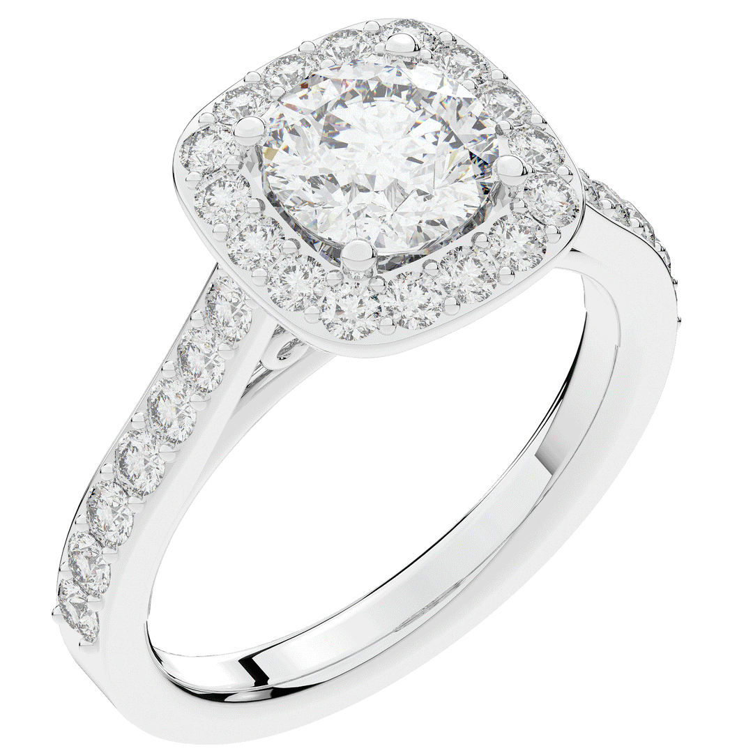 2.25CT.TW ROUND LAB DIAMOND HALO ENGAGEMENT RING - Nazarelle