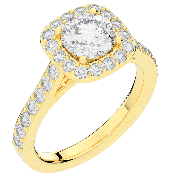 2.25CT.TW ROUND LAB DIAMOND HALO ENGAGEMENT RING - Nazarelle