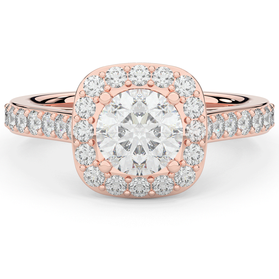 2.25CT.TW ROUND LAB DIAMOND HALO ENGAGEMENT RING - Nazarelle