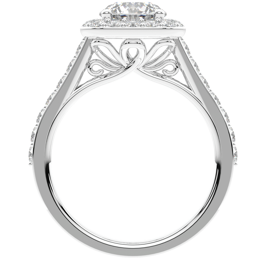 2.25CT.TW ROUND LAB DIAMOND HALO ENGAGEMENT RING - Nazarelle