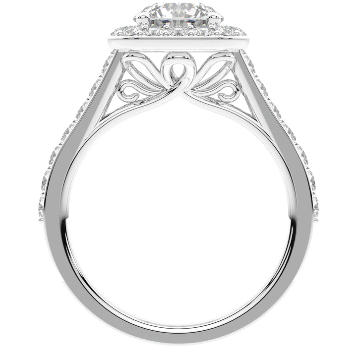 2.25CT.TW ROUND LAB DIAMOND HALO ENGAGEMENT RING - Nazarelle